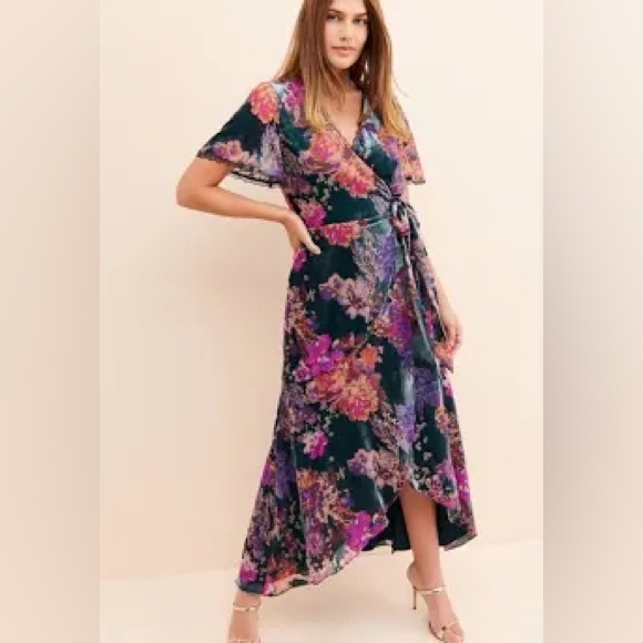 Harlyn Other - BHLDN‎ Harlyn Guest of Honor Velvet Faux Wrap Dress, Size XSP